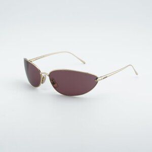Loewe LW40164U 32U Sunglasses Gold Oval Frame, Purple Lenses